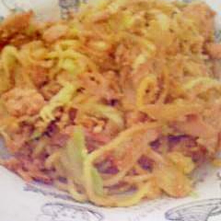 お肉のかわりに、シーチキンで焼きそば!